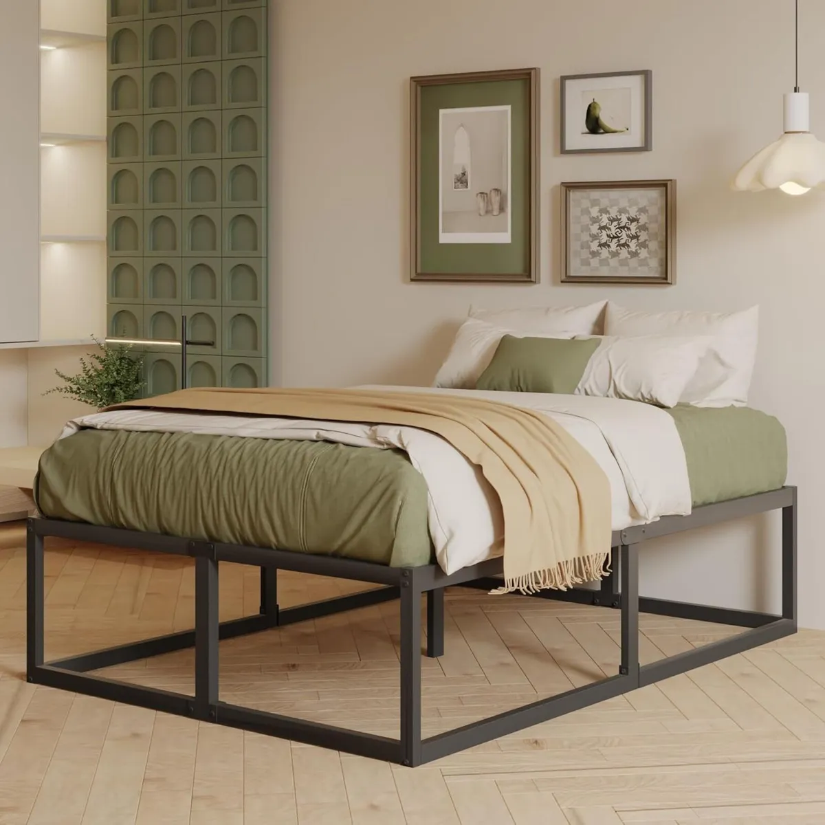 46 cm High Metal Bed Frame 140x200 Heavy Duty - Image 1