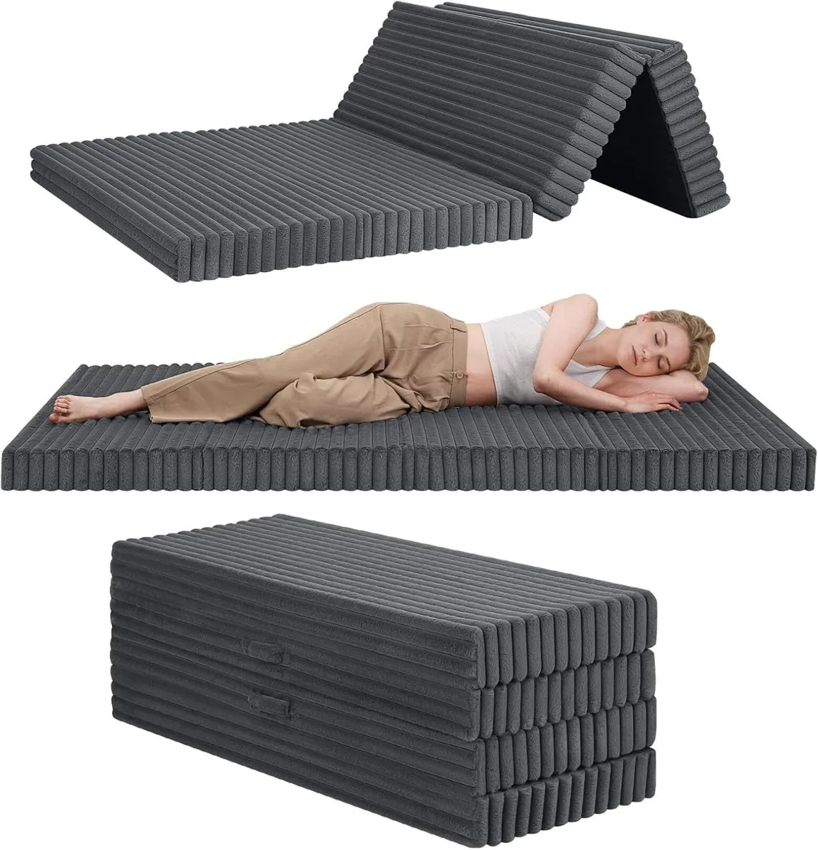 Folding Floor Mattress Double 190x135cm 4-Fold - Image 1