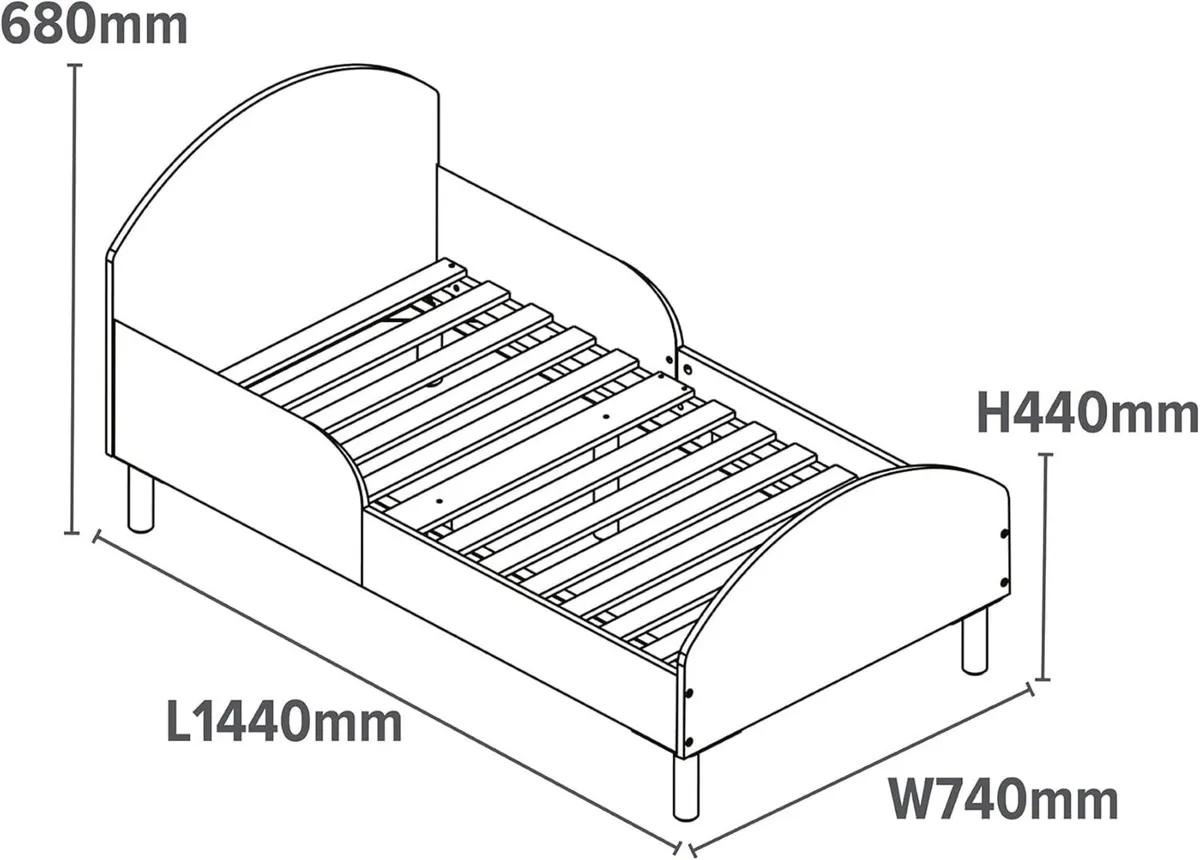 Kids White Toddler Bed H68 x W74 D144cm - Image 2