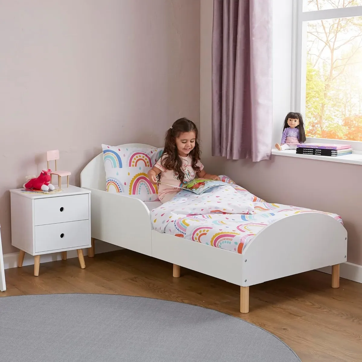 Kids White Toddler Bed H68 x W74 D144cm - Image 4