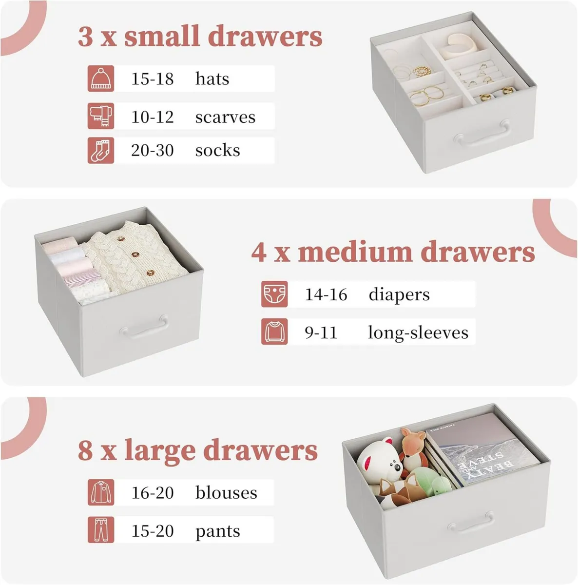 Chest of Drawers Dresser for Bedroom with 15 - Image 4