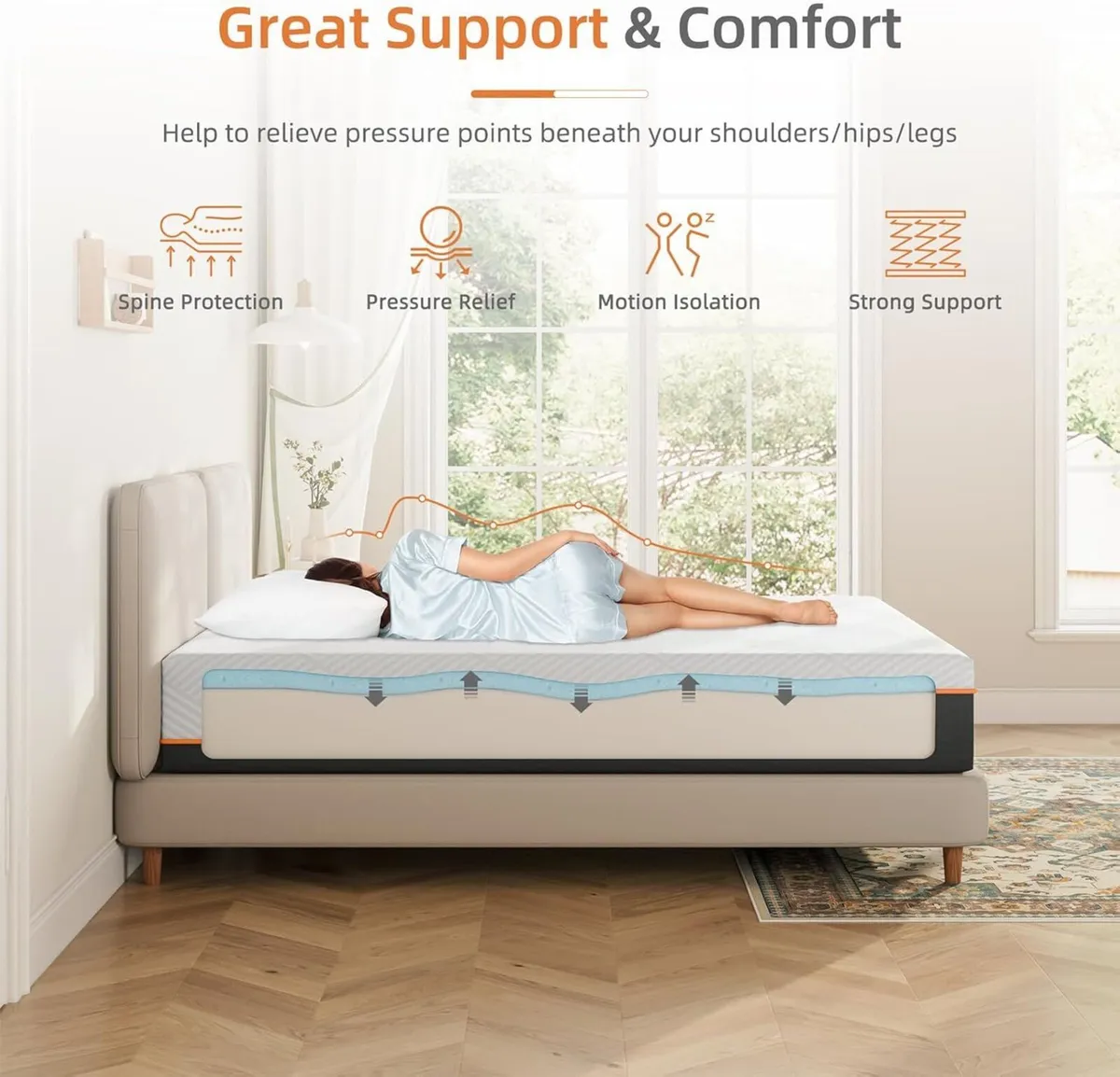 Double Mattress 20CM Gel Memory Foam for Cool - Image 4