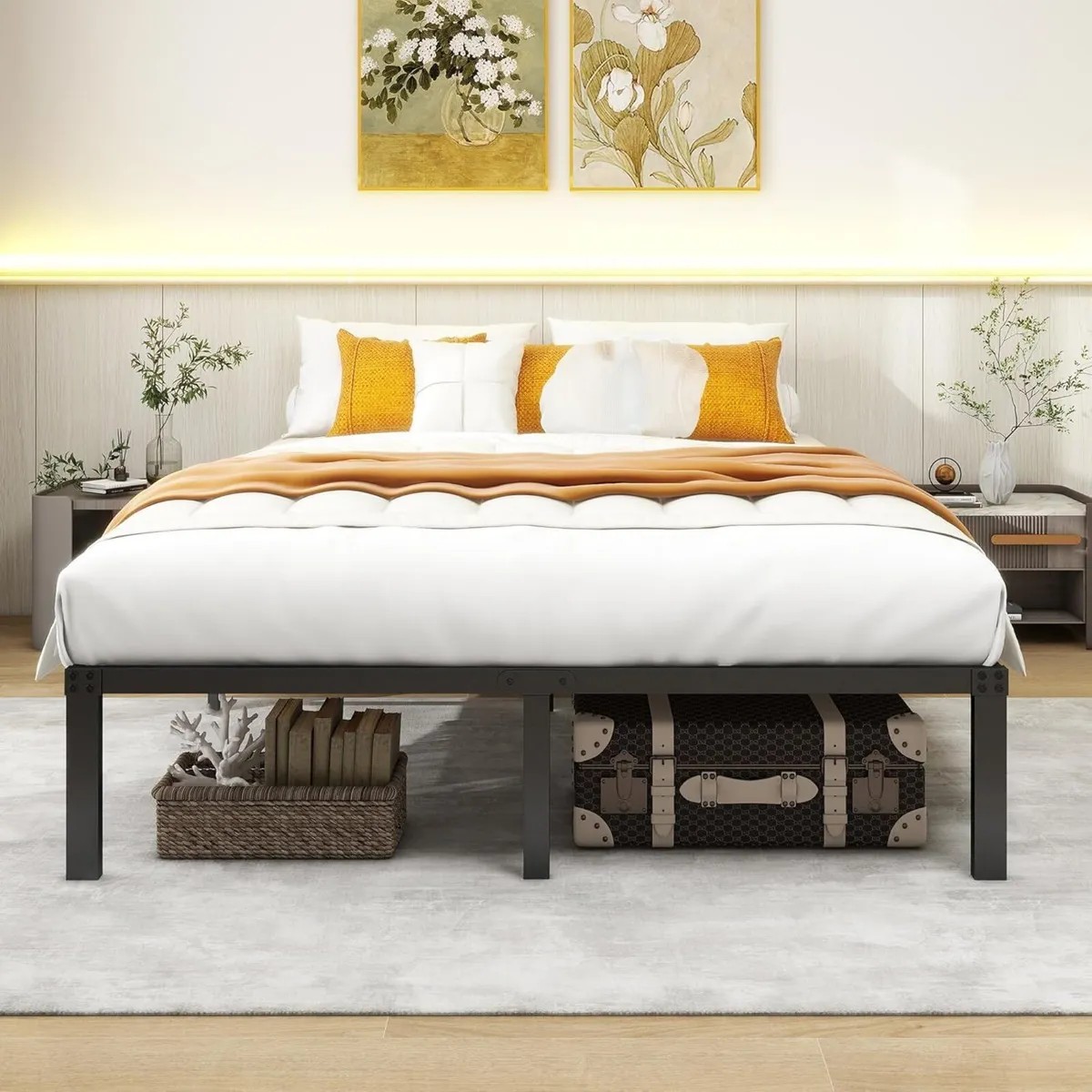 36 cm 5ft King Size Bed Frame Metal Platform - Image 1