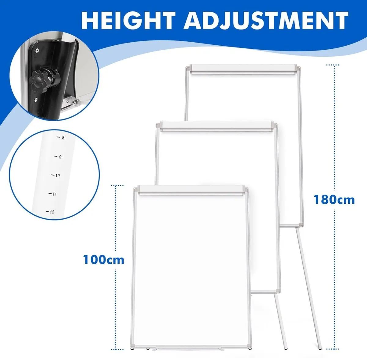 Flip Chart Whiteboard 100 x 70 cm Magnetic with - Image 3