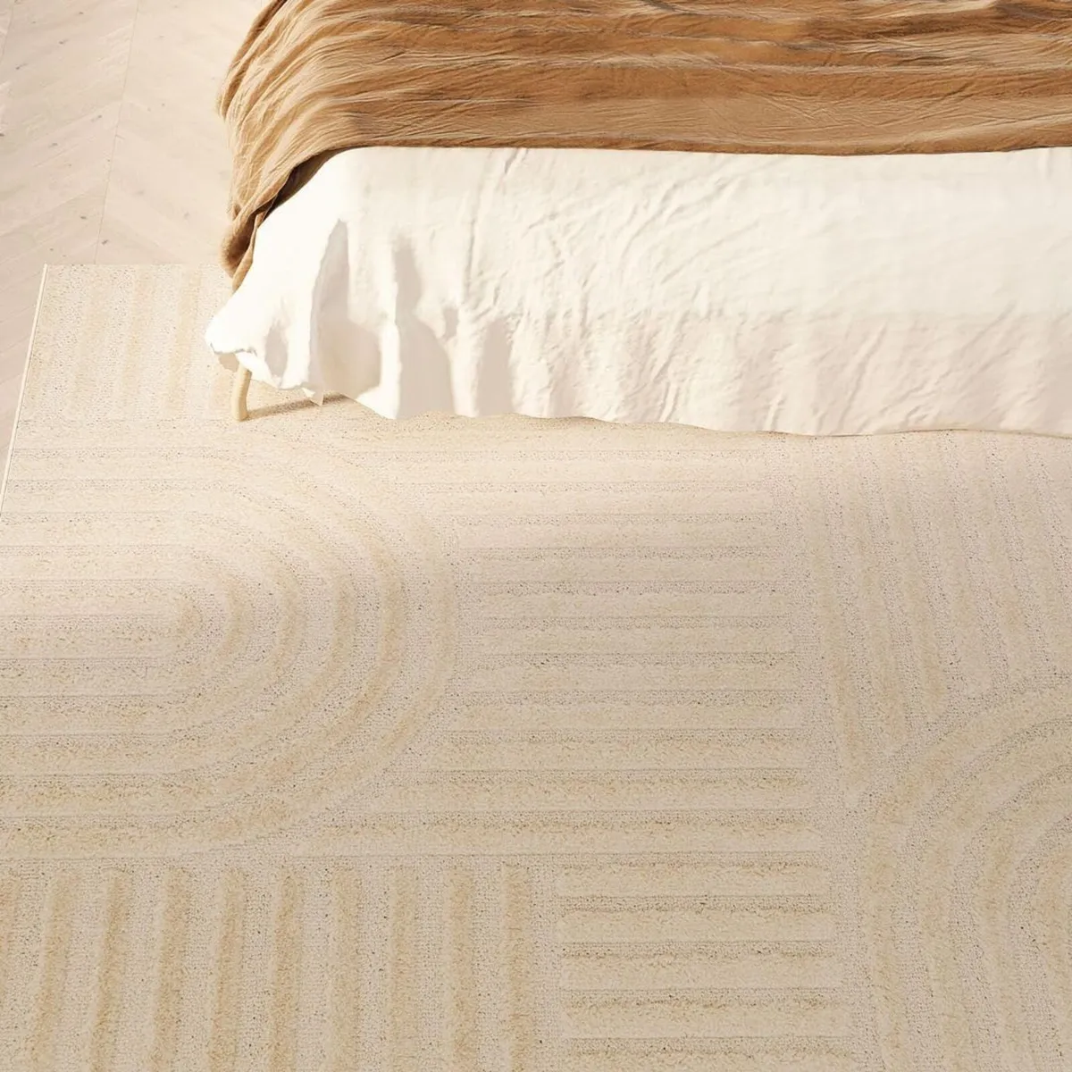 Large Scandi Cream Rugs Off-White Living Room - Image 1