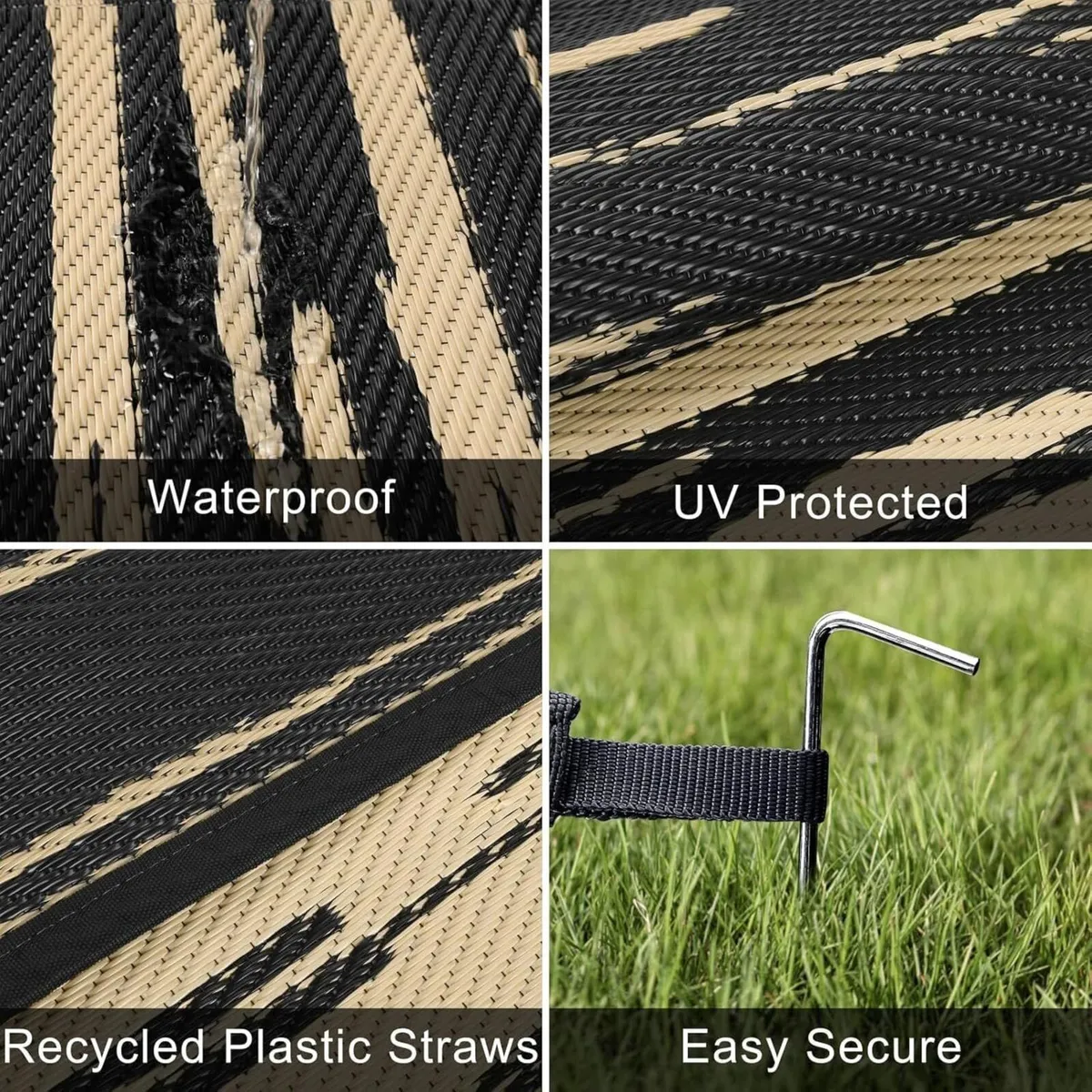 Large Outdoor Rug 240 x 300 cm Garden Rugs - Image 3