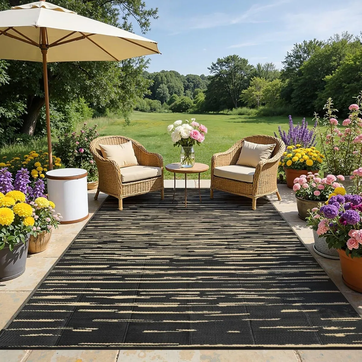 Large Outdoor Rug 240 x 300 cm Garden Rugs - Image 1