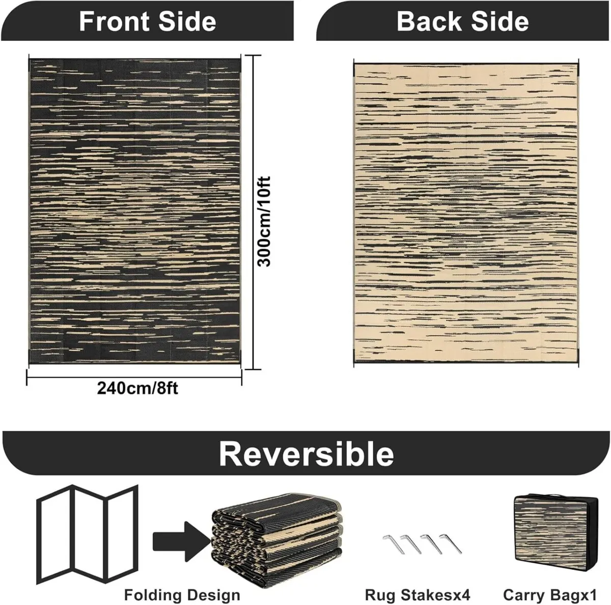 Large Outdoor Rug 240 x 300 cm Garden Rugs - Image 2
