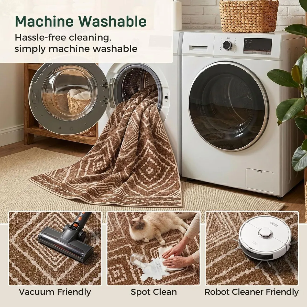Machine Washable Rugs Living Room 90x150 cm - Image 4