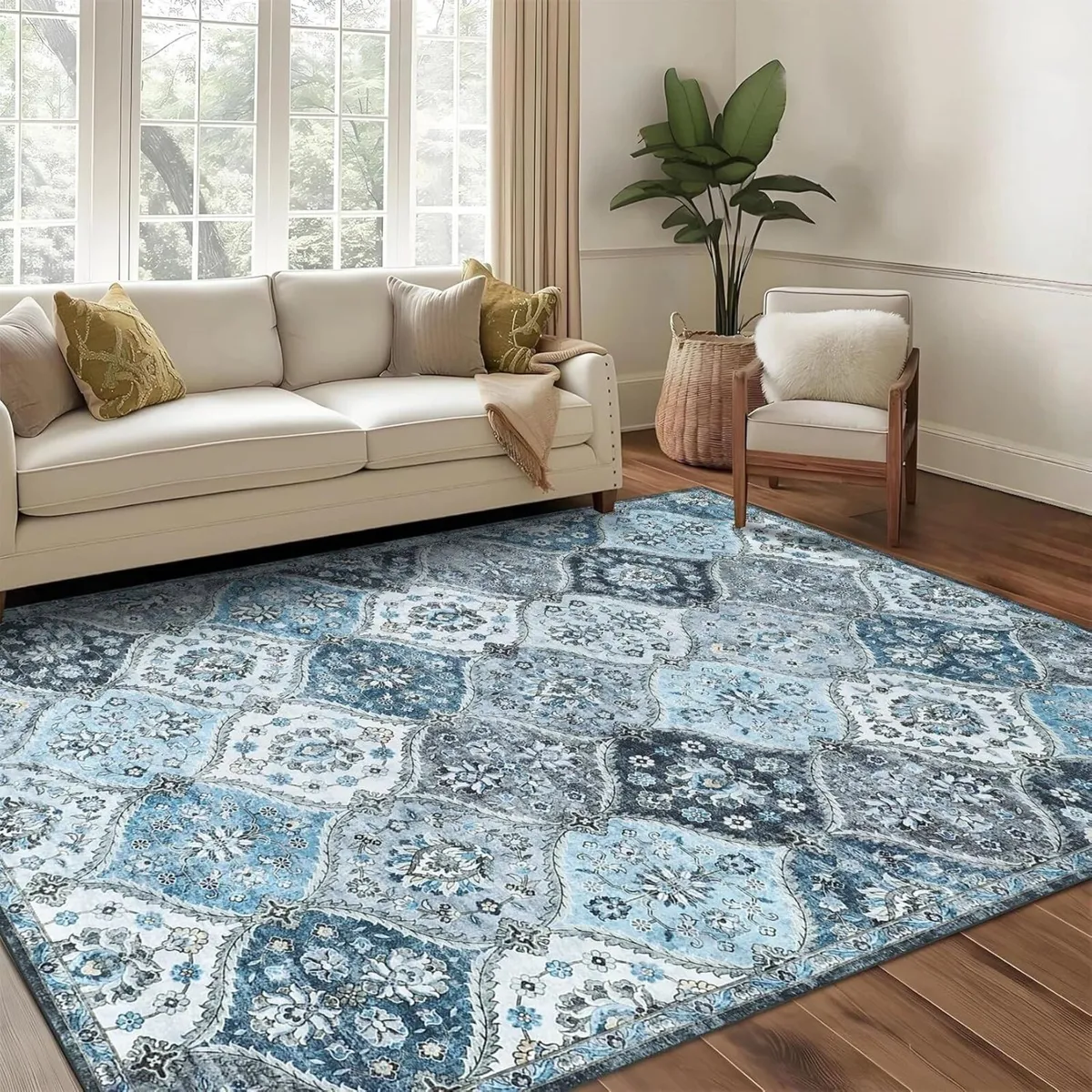 Vintage Living Room Rug 160x230 cm Washable - Image 1