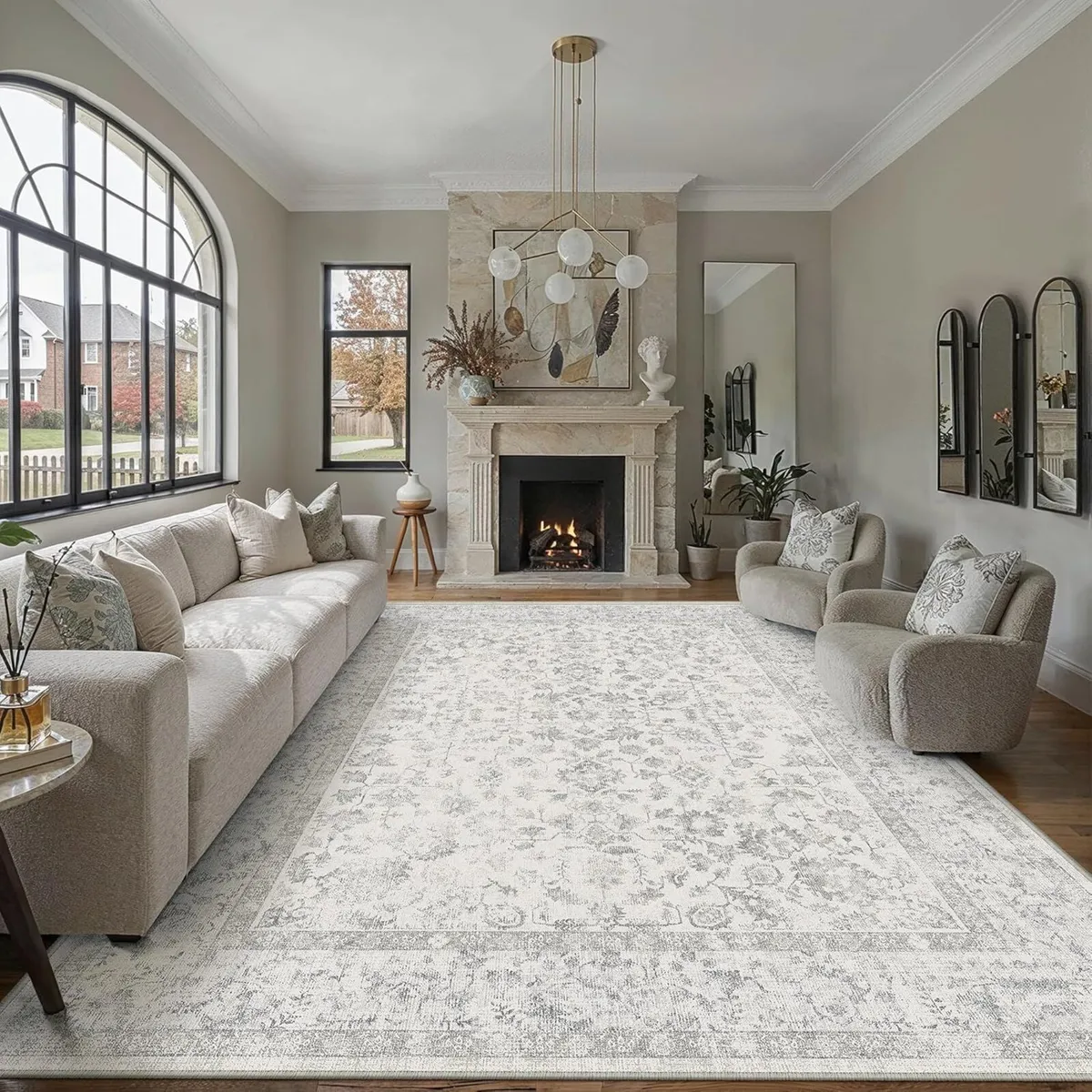 Grey Rugs Living Room 240x300 cm Extra Large - Image 1