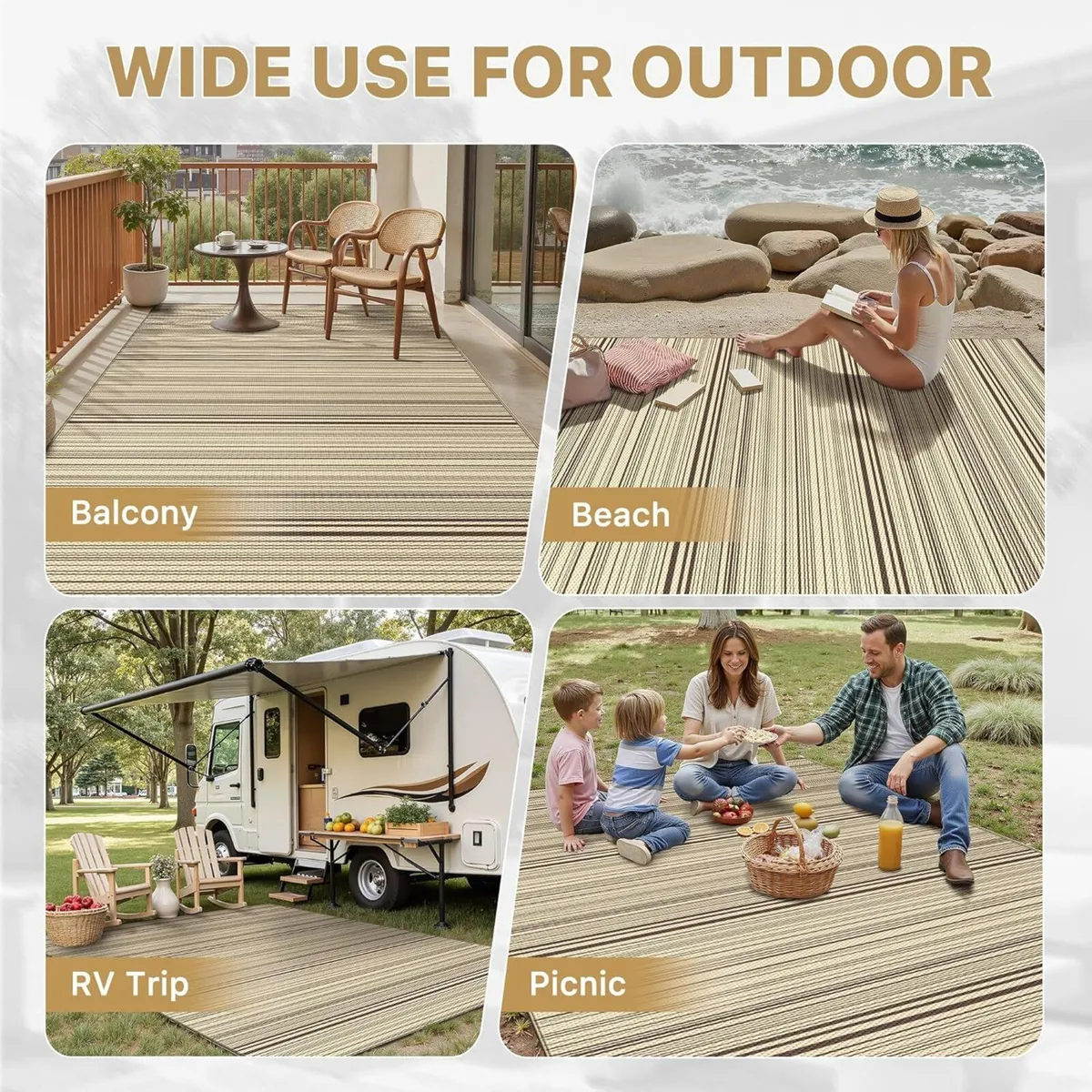 Outdoor Rug 270x360cm Extra Large Waterproof - Image 4