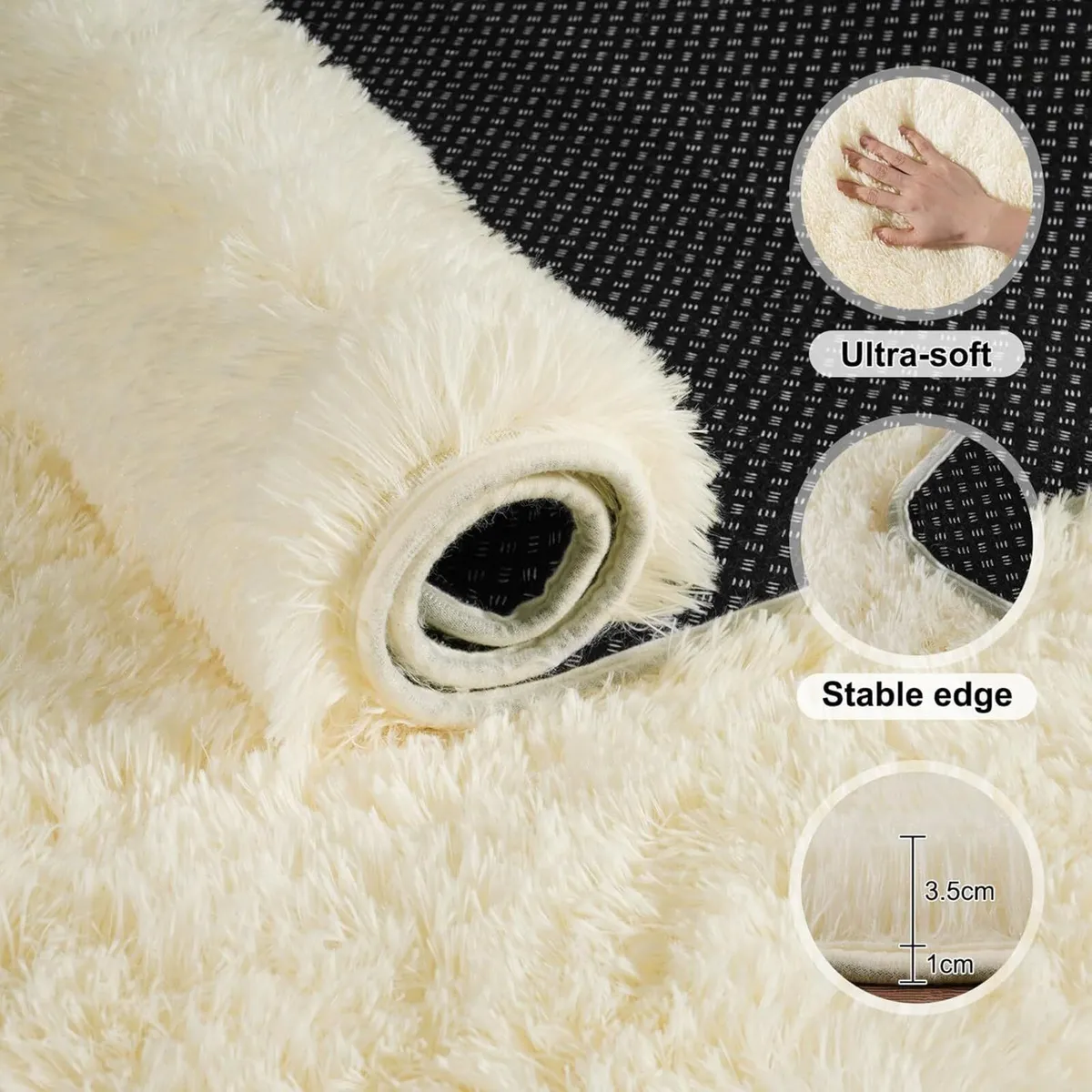 Large Rugs for Living Room 160x230 cm - Fluffy - Image 3