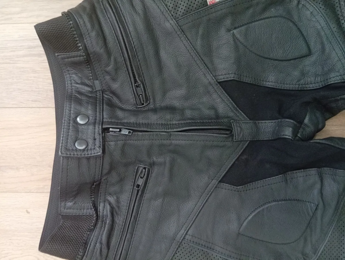 New Genuine Leather Moto Trousers Pants - Image 4