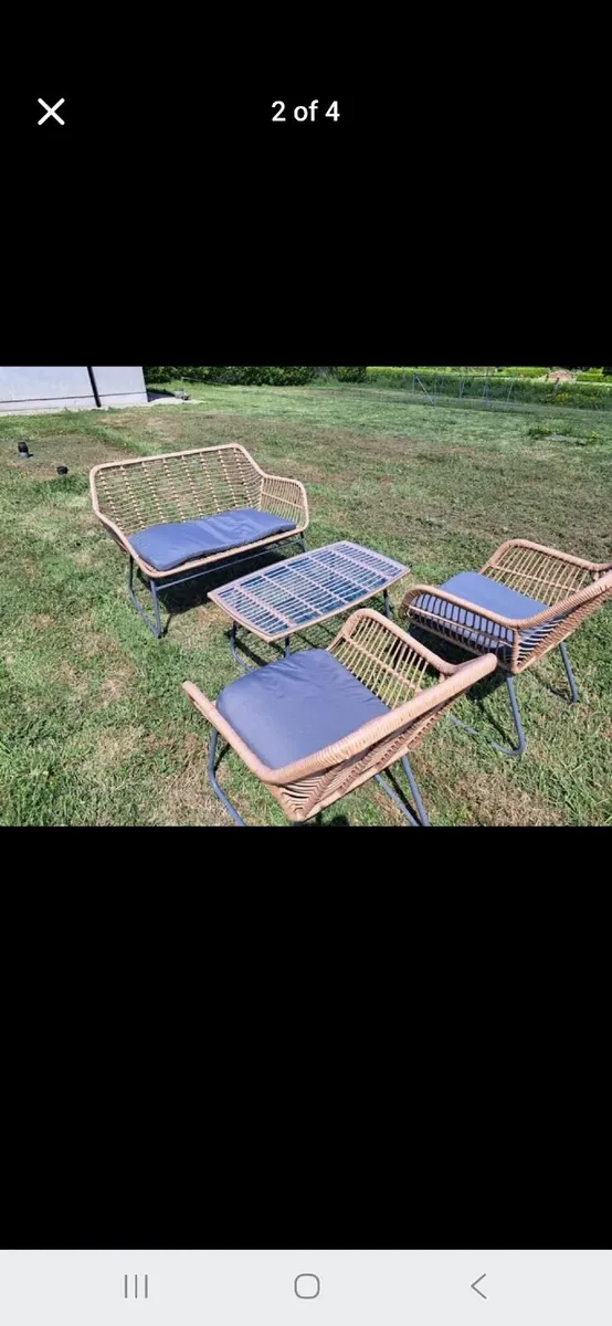 Garden table with chairs and double seater - Image 2