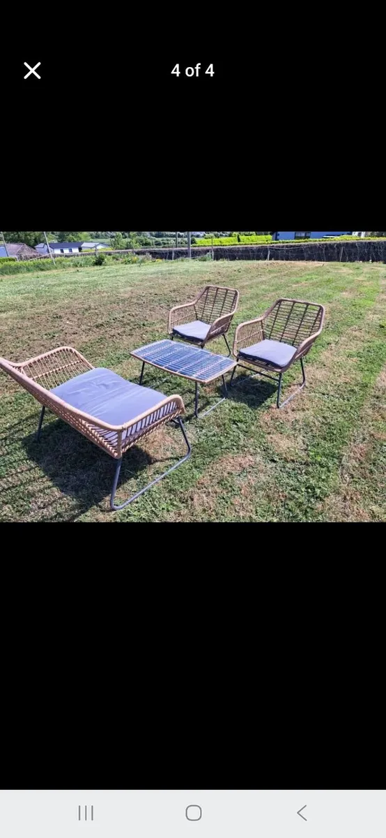 Garden table with chairs and double seater - Image 3