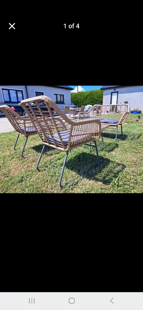 Garden table with chairs and double seater - Image 4