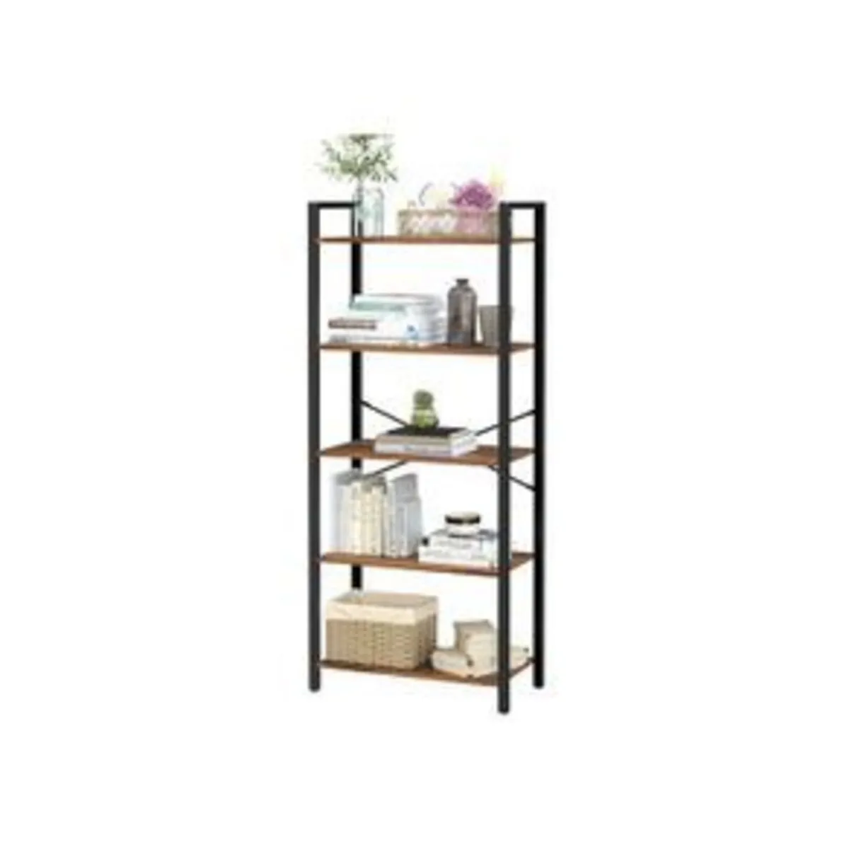 Industrial 5-Tier Bookcase - Image 2
