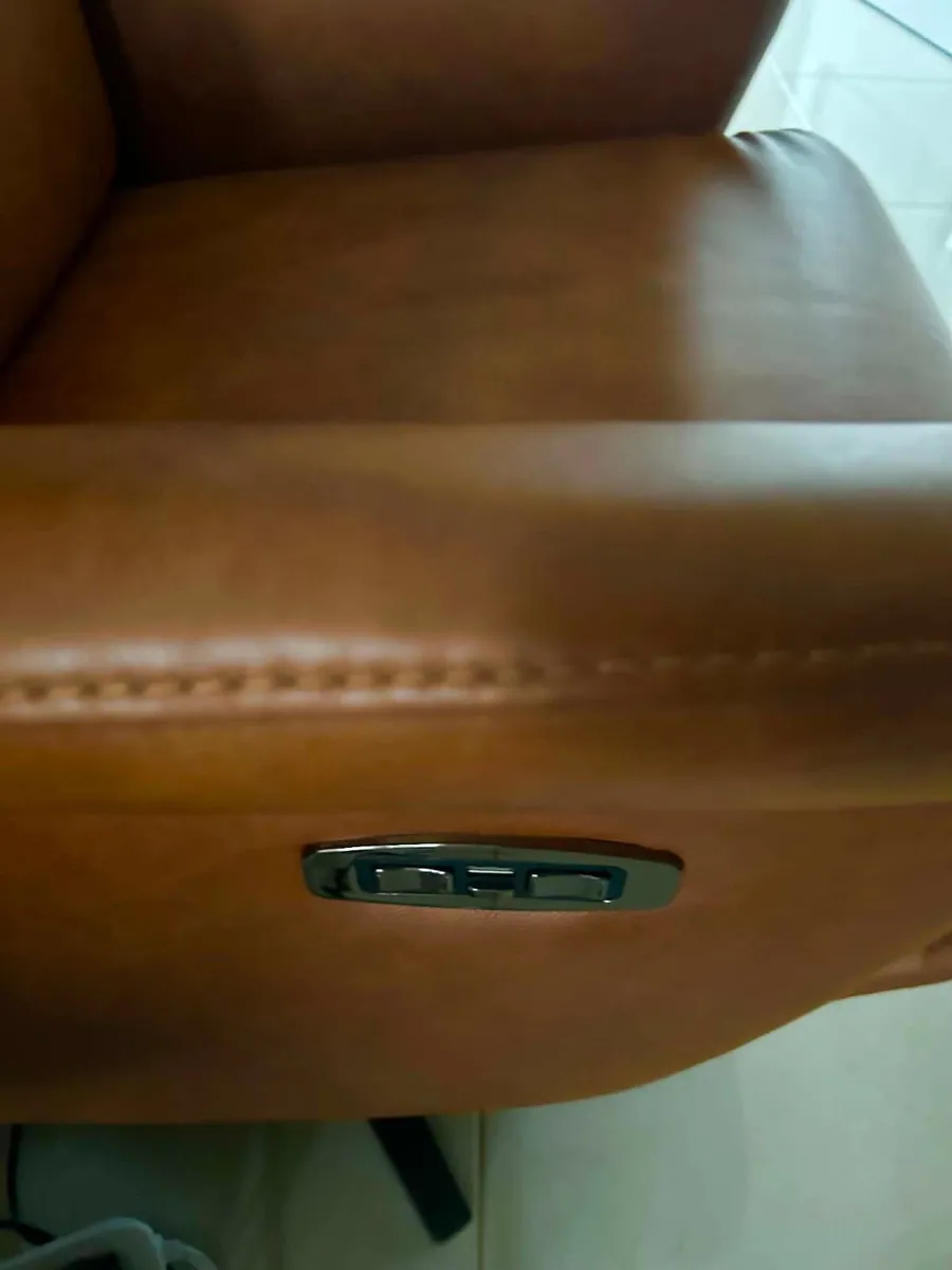 2 Tan Leather Rechargable Recyliners for Sale - Image 2