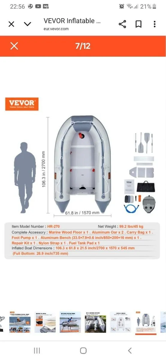 Inflatable dinghy boat - Image 2