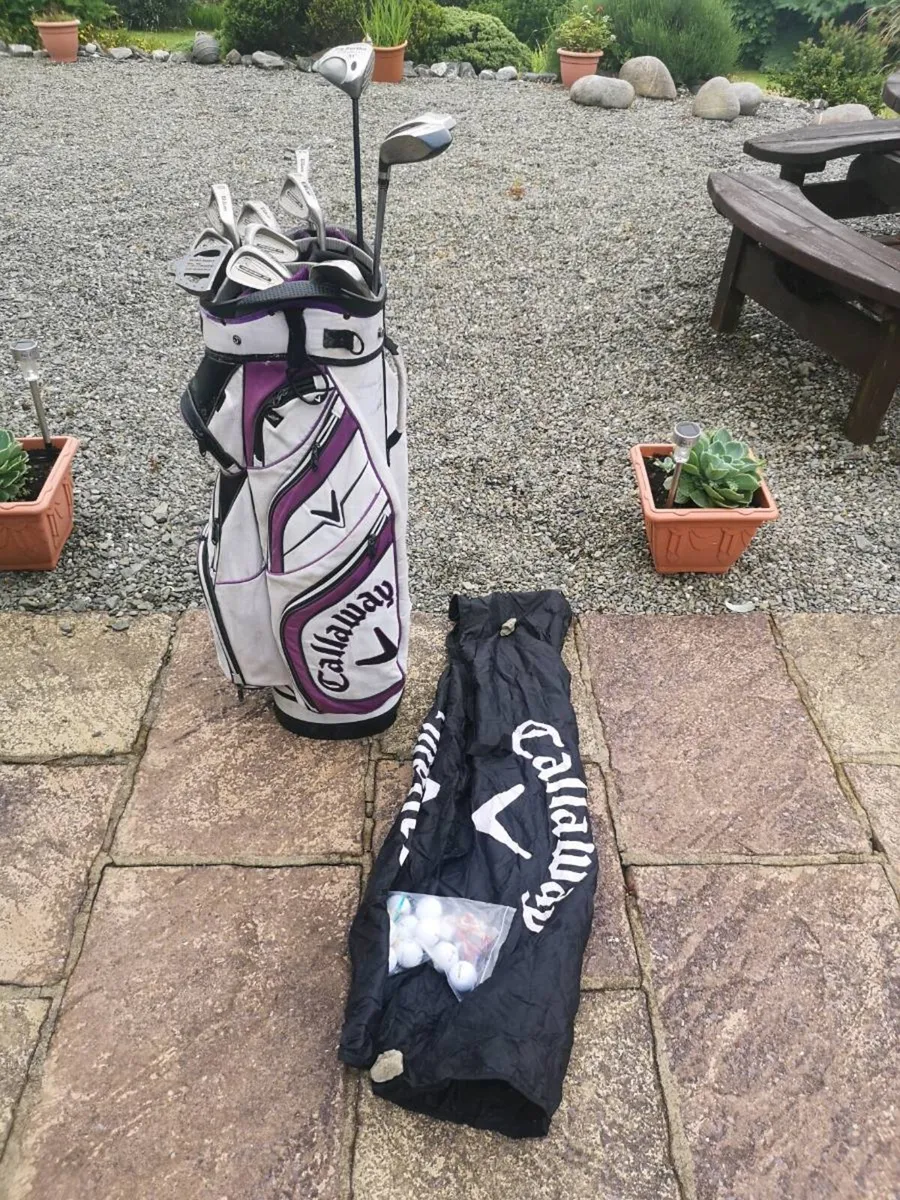 Ladies Set, 3 x woods, 8 x irons, putter & cartbag - Image 1
