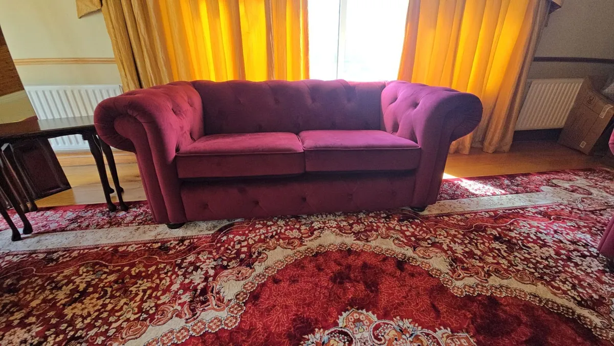 Rug, DFS velvet sofa set, Ikea hanging lights - Image 4