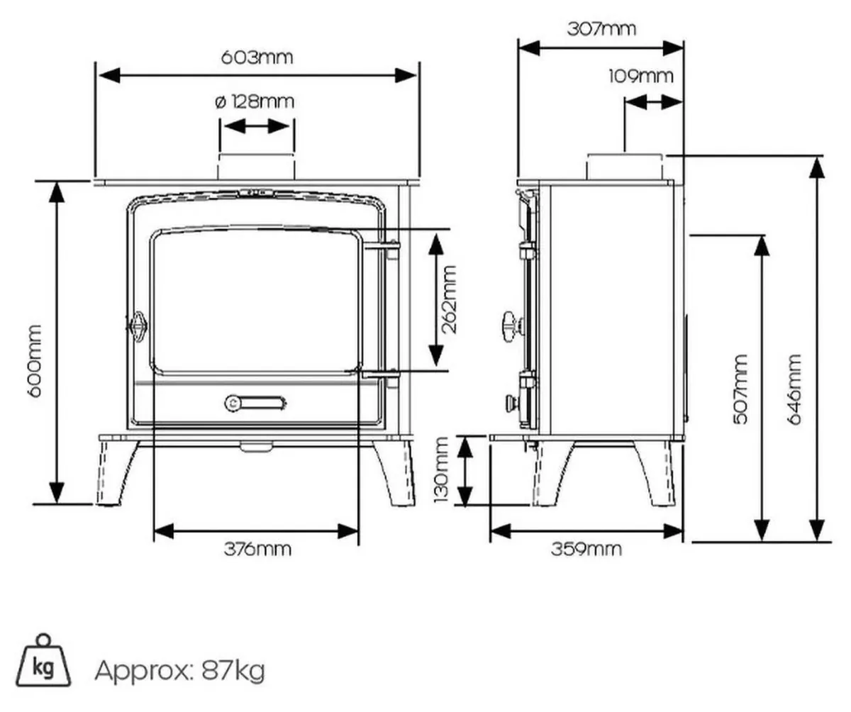 Stovax County 5 Wide Wood Burning Stove - Image 4