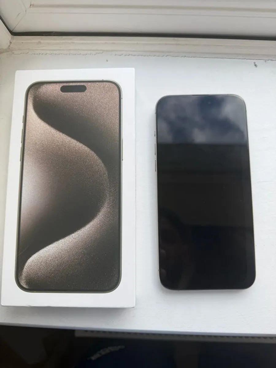 iphone 15 pro max 256GB natural titanium condition like new - Image 1