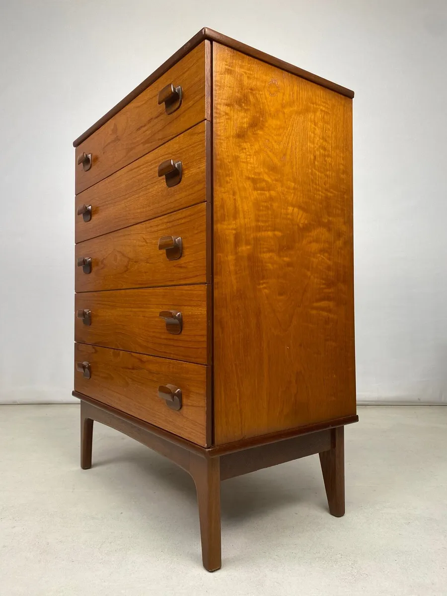 Mid Century Teak Danish Tallboy Chest of Drawers - Image 2