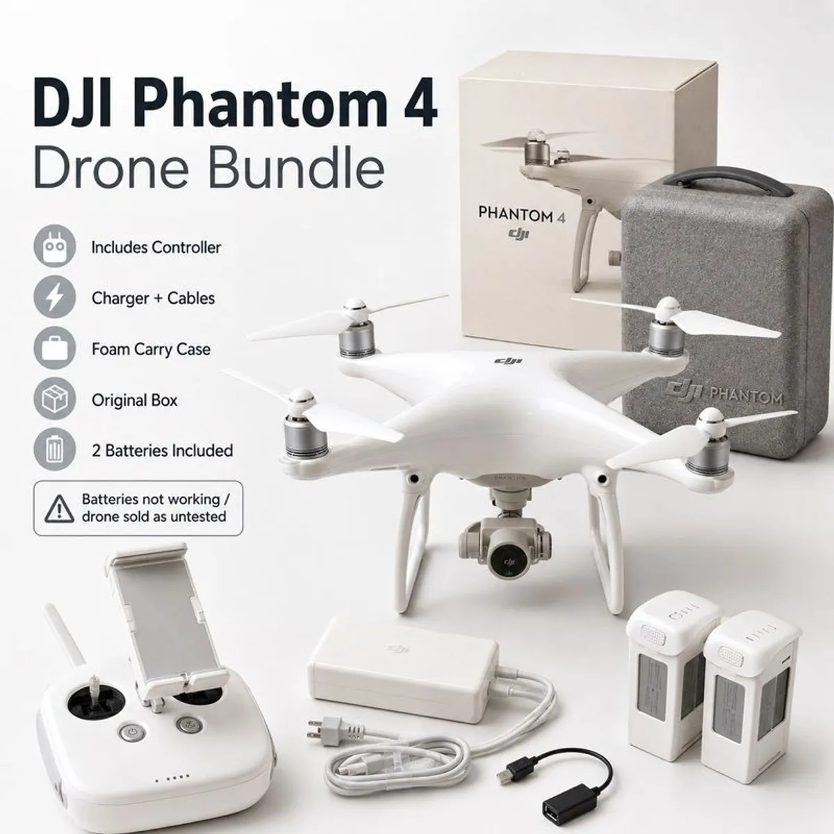 DJI Phantom 4 Drone Batteries Faulty - Image 1