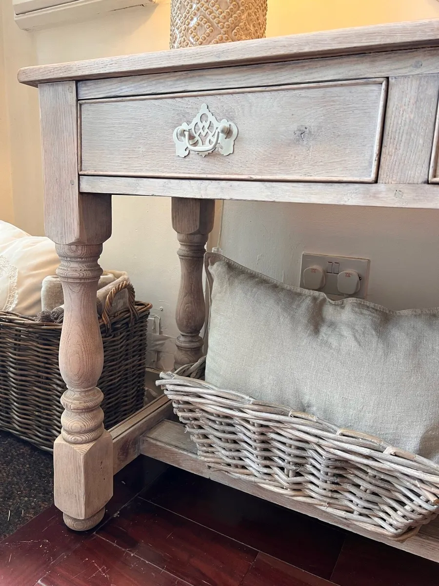 Vintage solid oak sideboard console table - Image 3