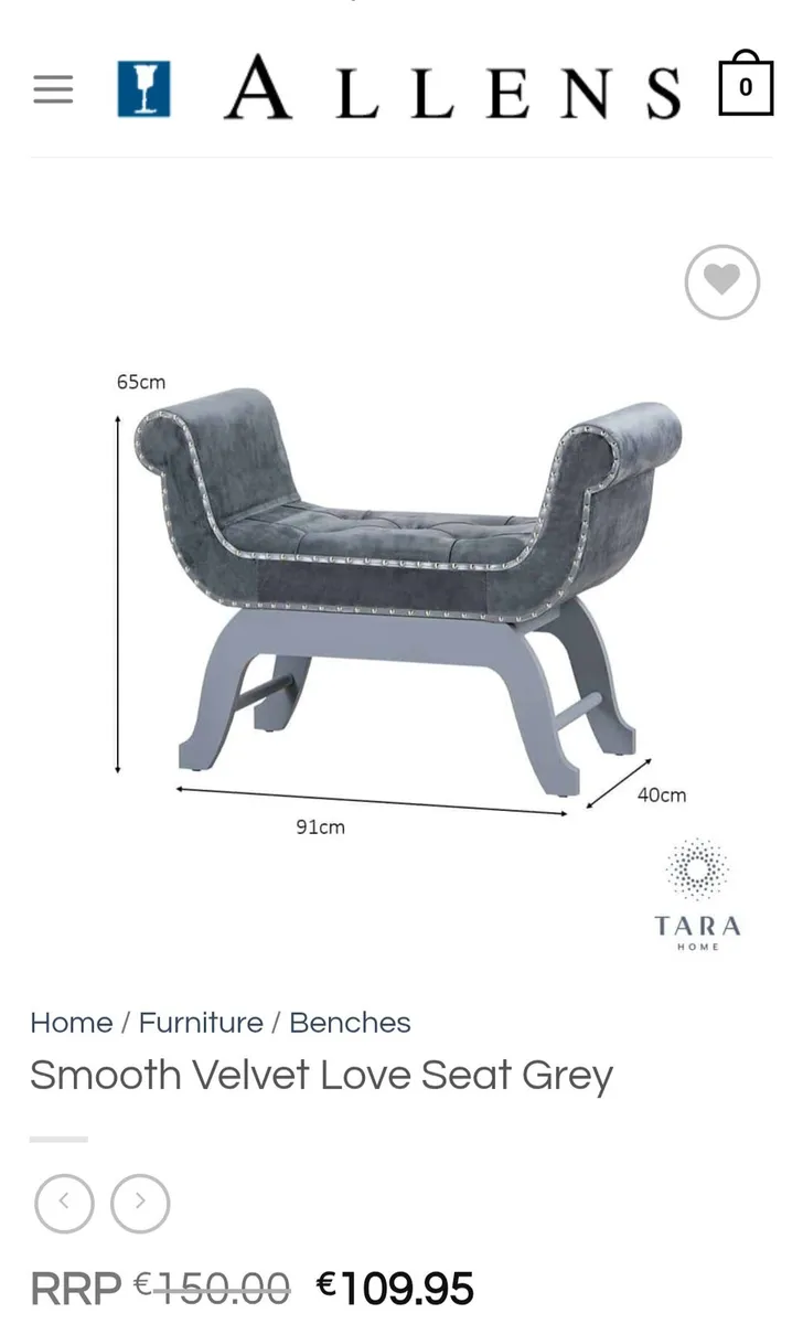 Velvet Love Seat - Image 3