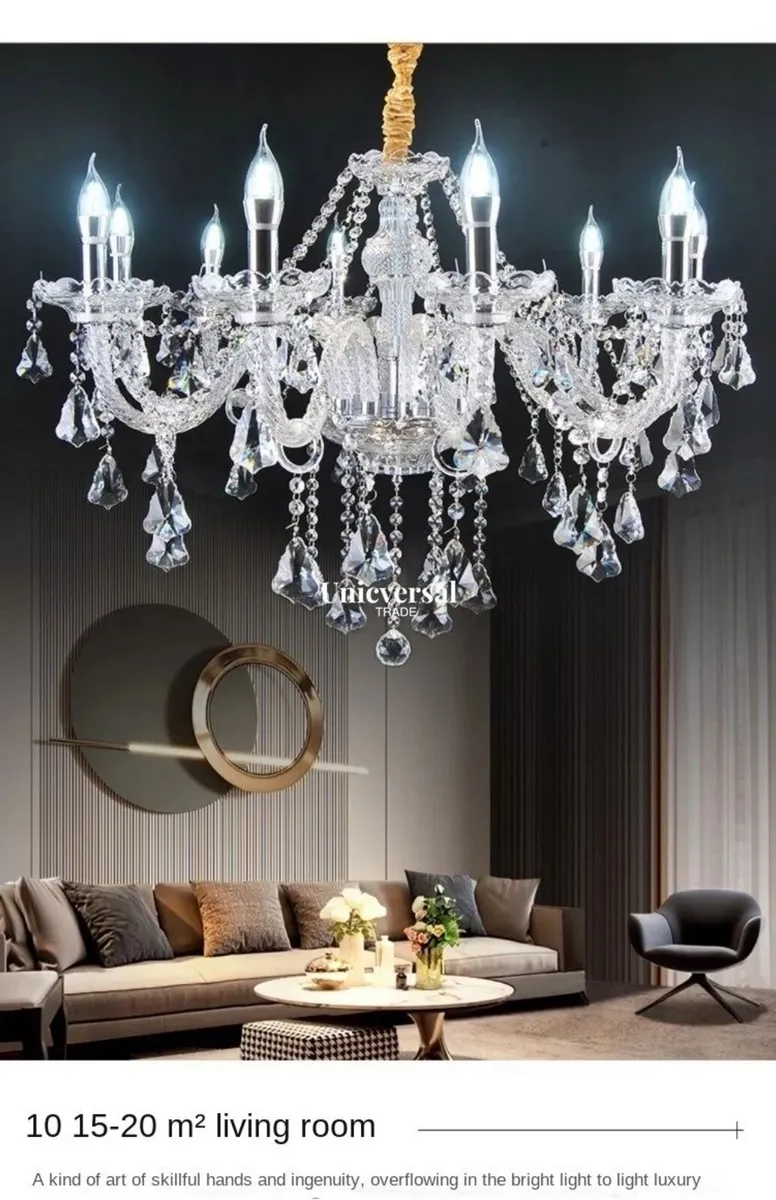 10 Light Elegant Crystal Chandelier for Home - Image 1