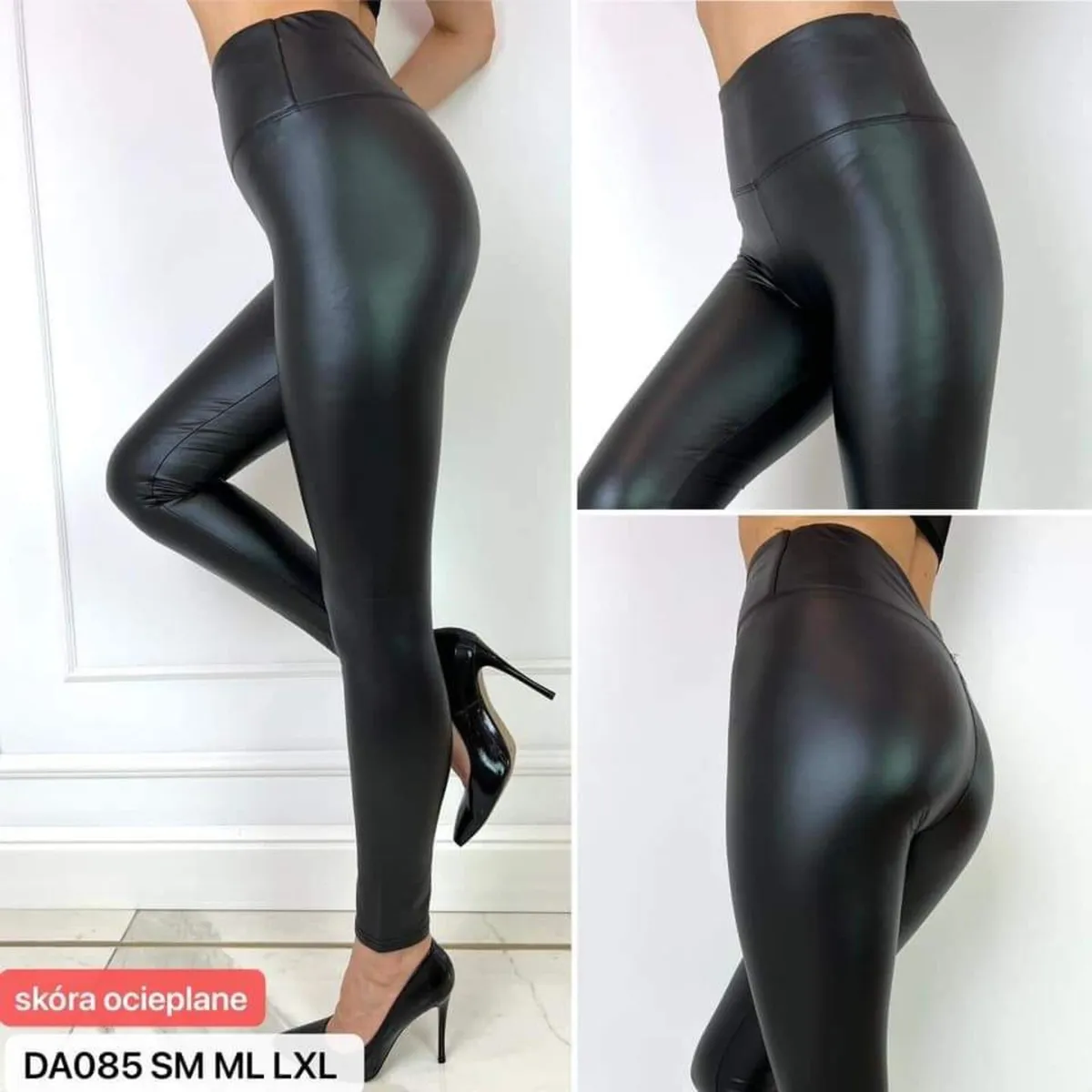 High Waist PU Leggings skinny - Image 3