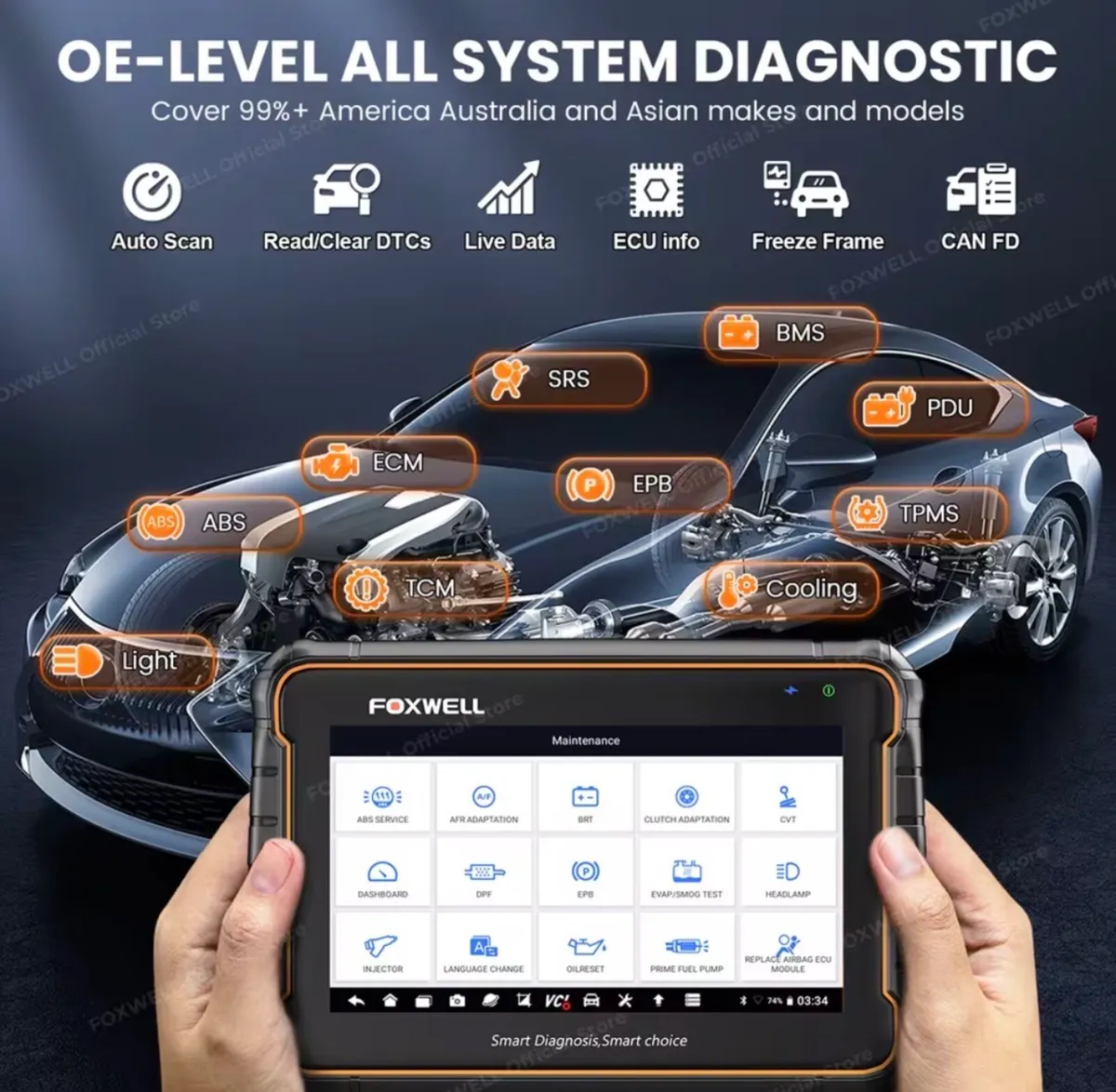 FOXWELL GT60 OBD2 Diagnostic Tool for cars/vans - Image 3