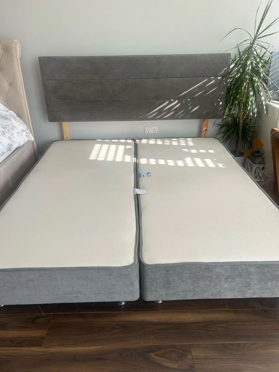 Grey Superking Base and Headboard - Image 1