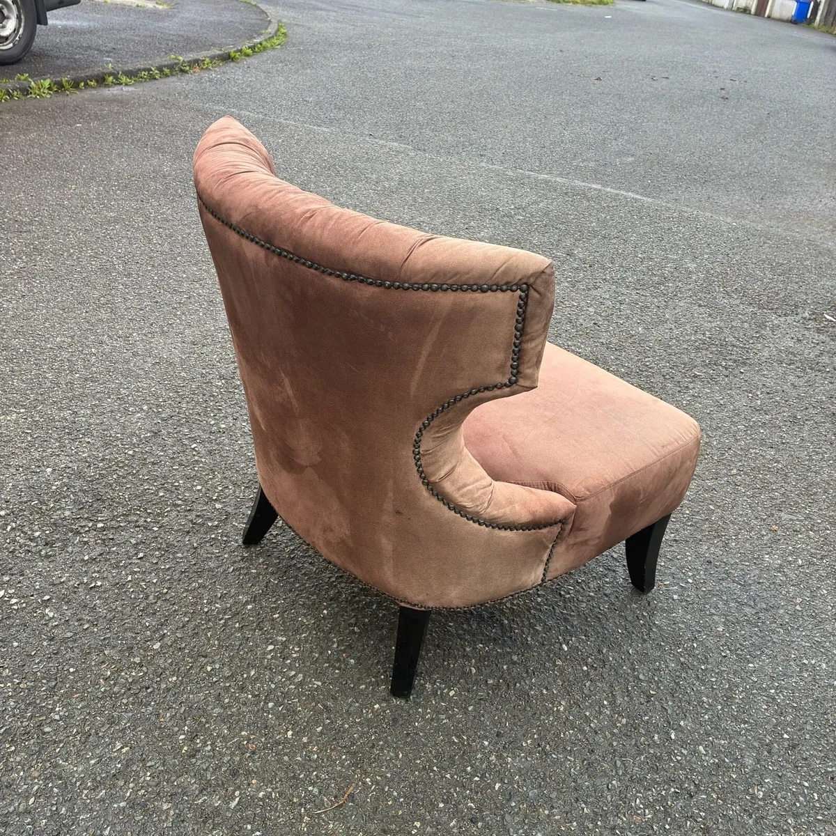 One Brown Velvet bedroom / living room Chair - Image 3