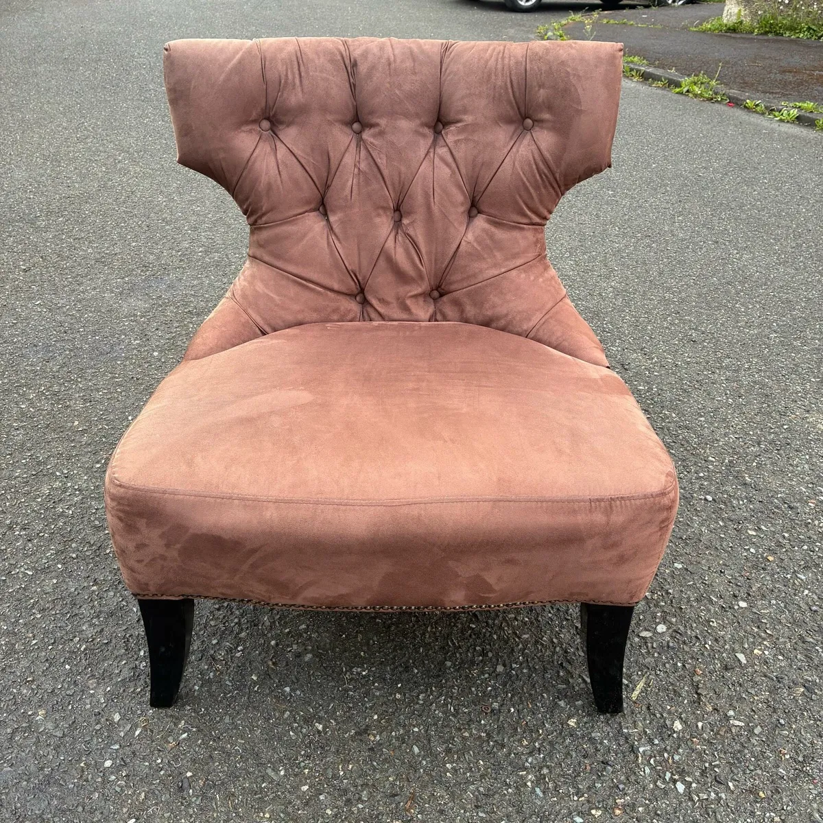 One Brown Velvet bedroom / living room Chair - Image 1