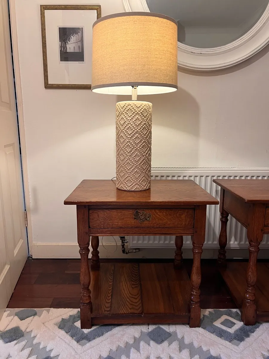 Vintage oak side tables - Image 2