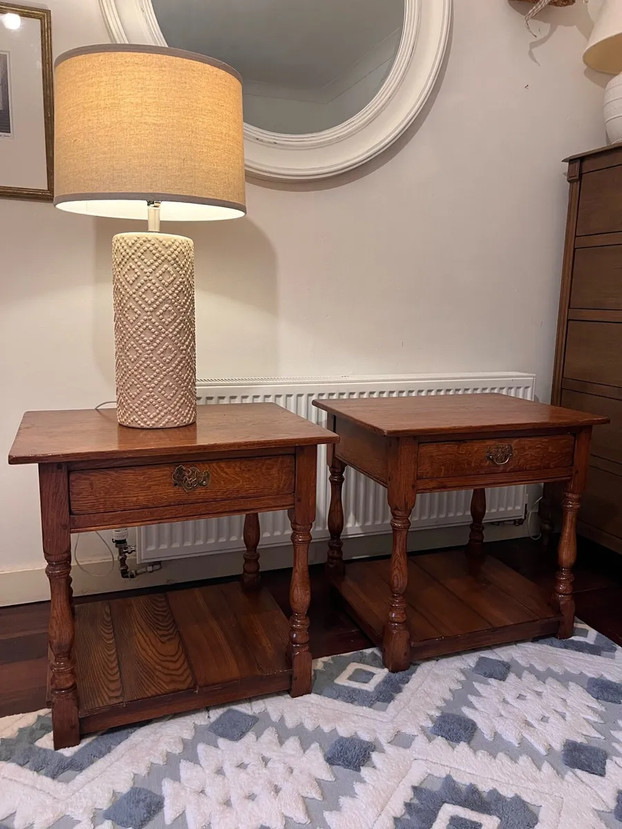 Vintage oak side tables - Image 1