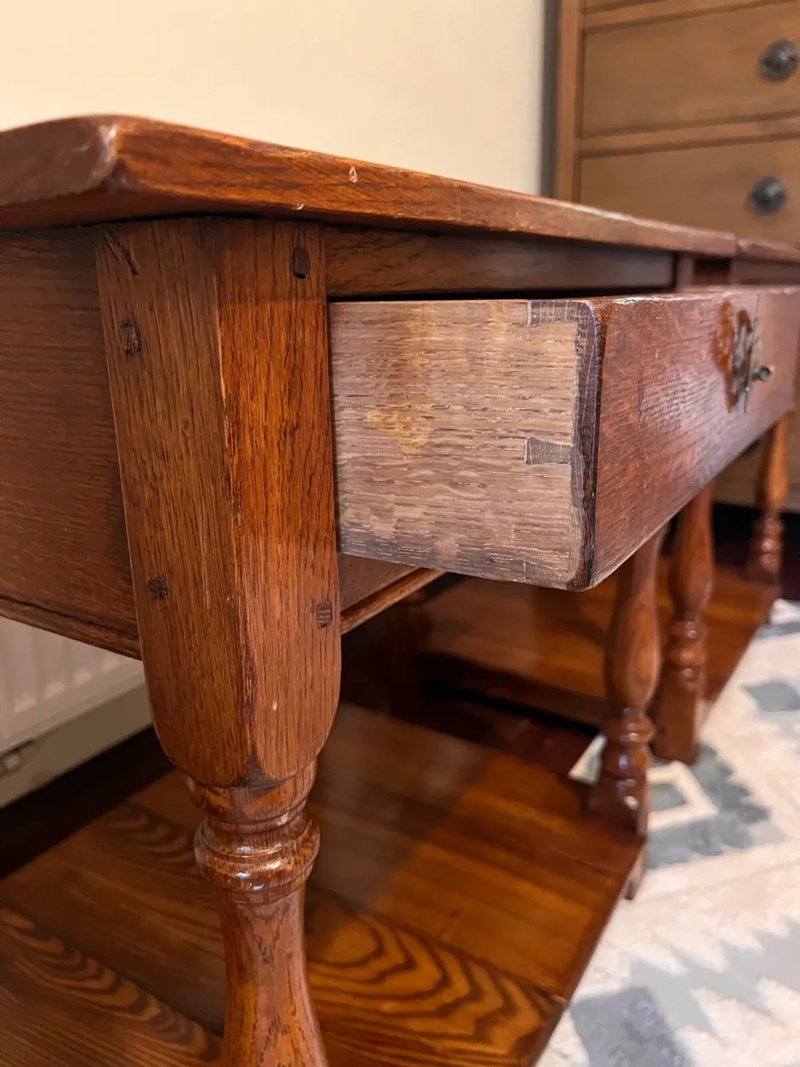 Vintage oak side tables - Image 4