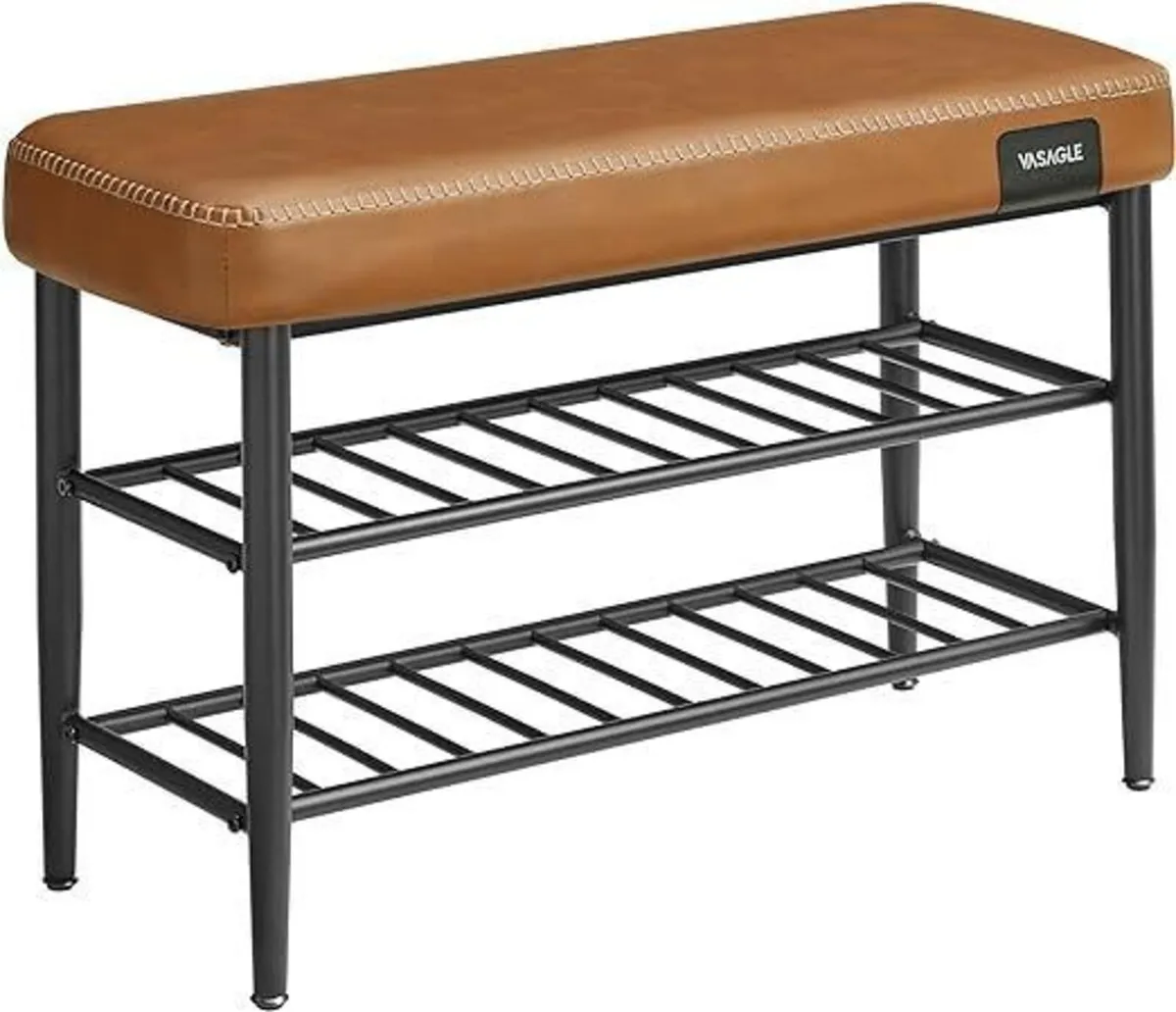 Shoe Storage Bench with Cushioned Seat – Faux Leat - Image 3