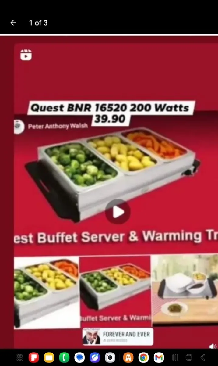 Buffet Server ,Plate Warmer 3 compartments with li - Image 2