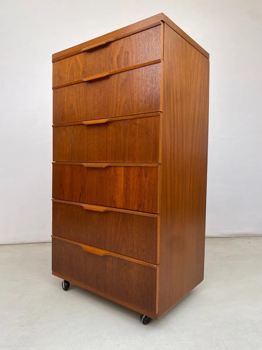 Mid Century Austinsuite Teak Tallboy Chest of - Image 1