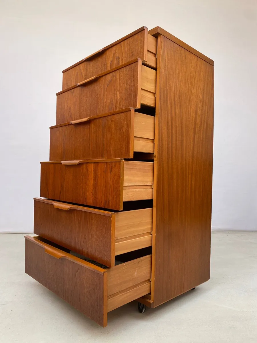 Mid Century Austinsuite Teak Tallboy Chest of - Image 3