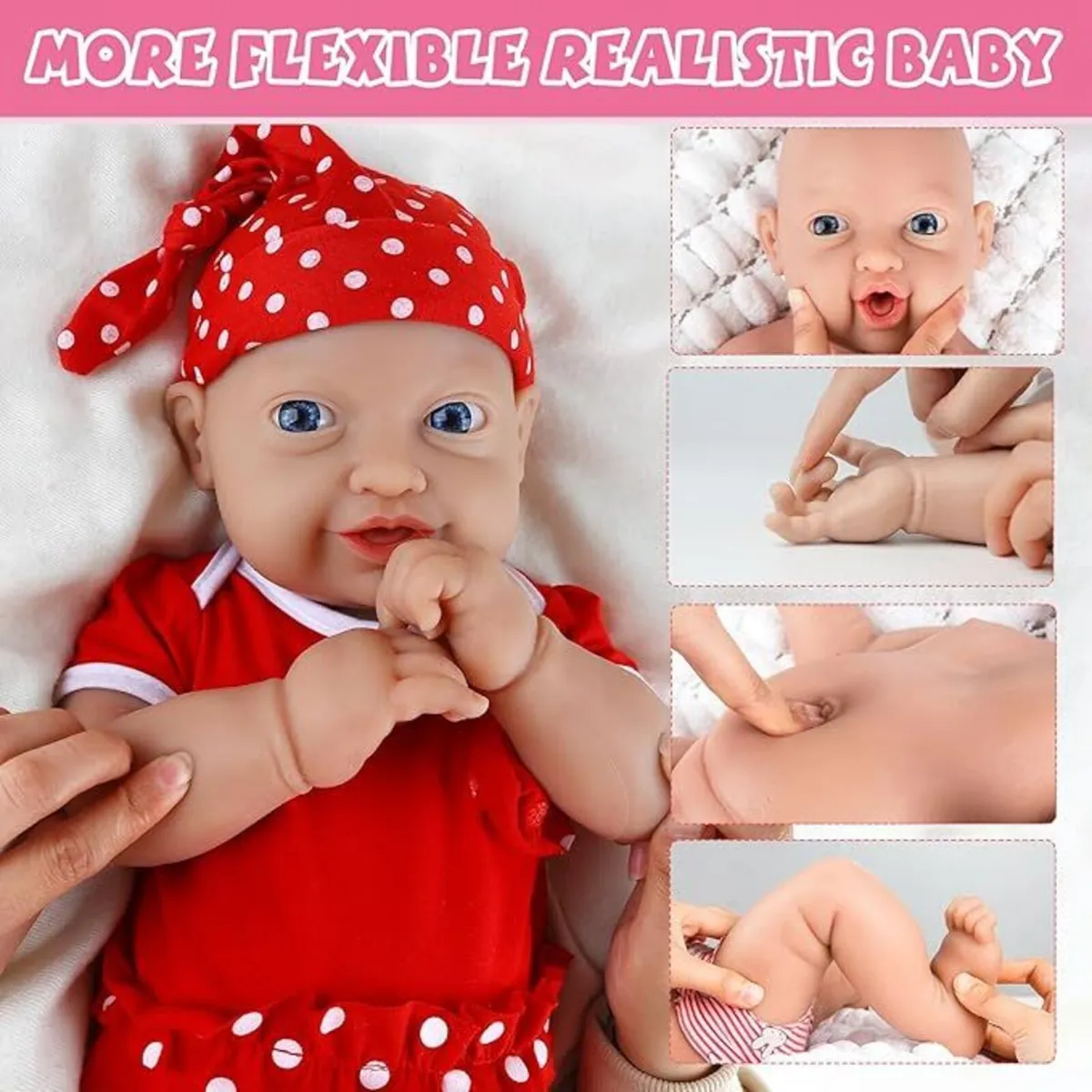 Full Body Silicone Reborn Weighted Baby Doll 59 cm - Image 4