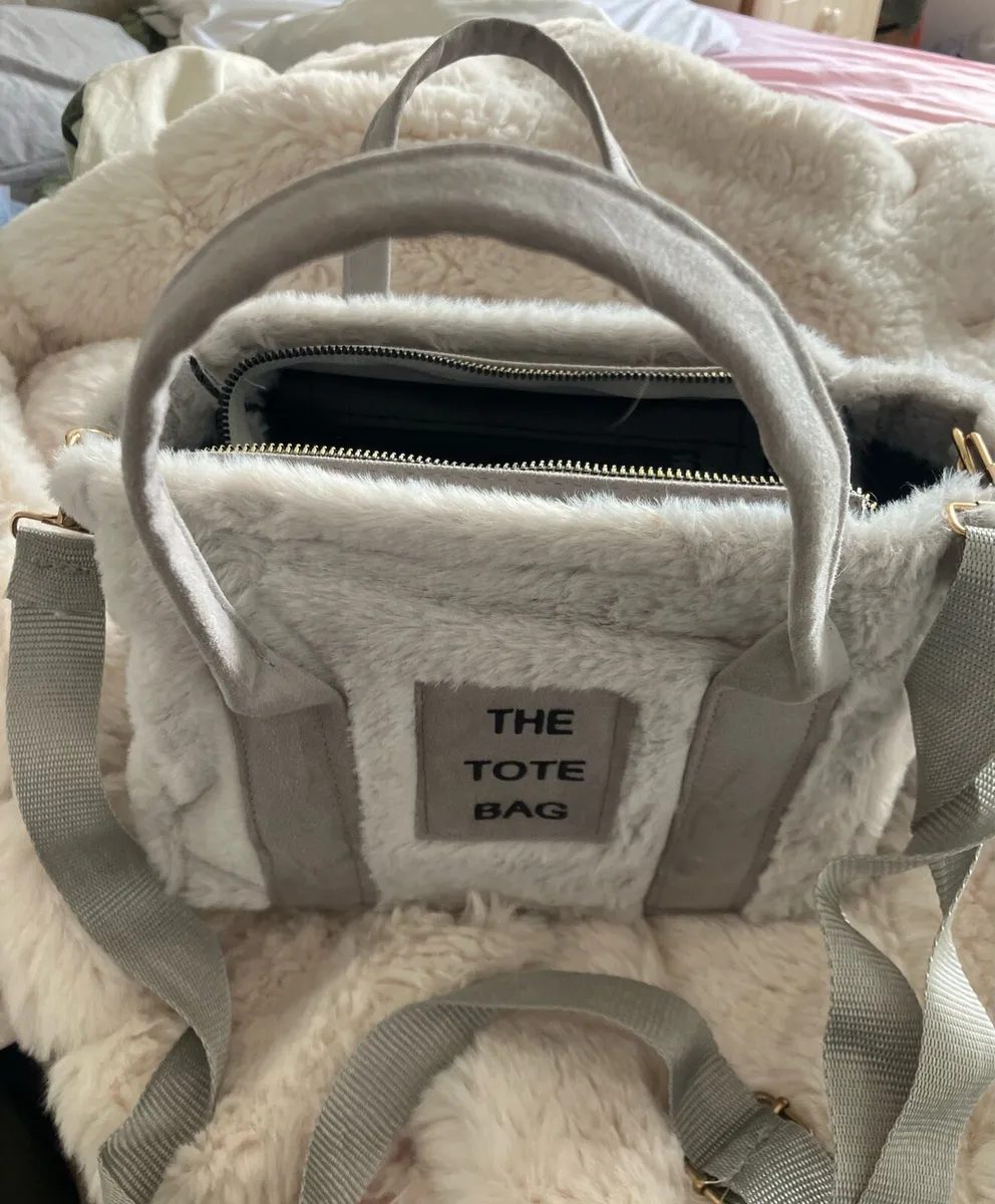 Tote bag fur grey - Image 2