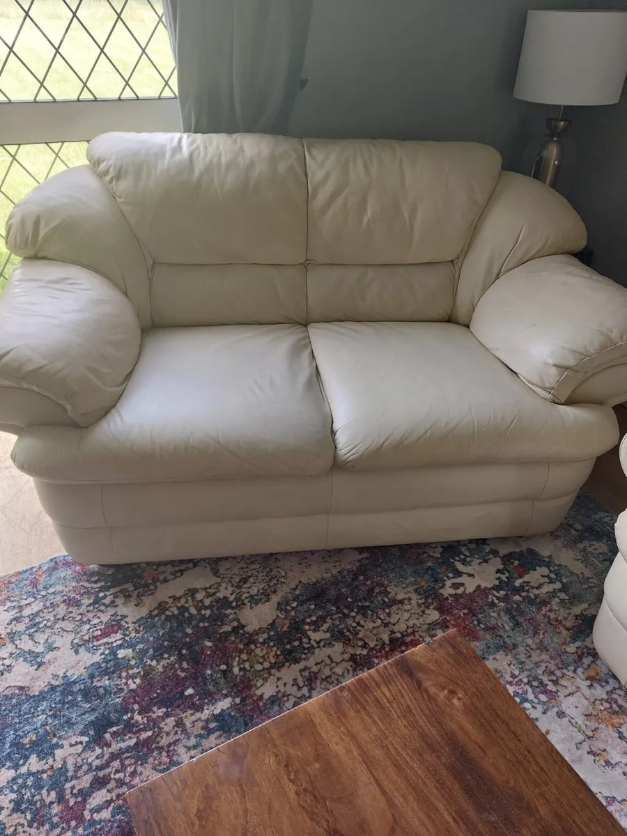 Leather sofa suite for sale - Image 2