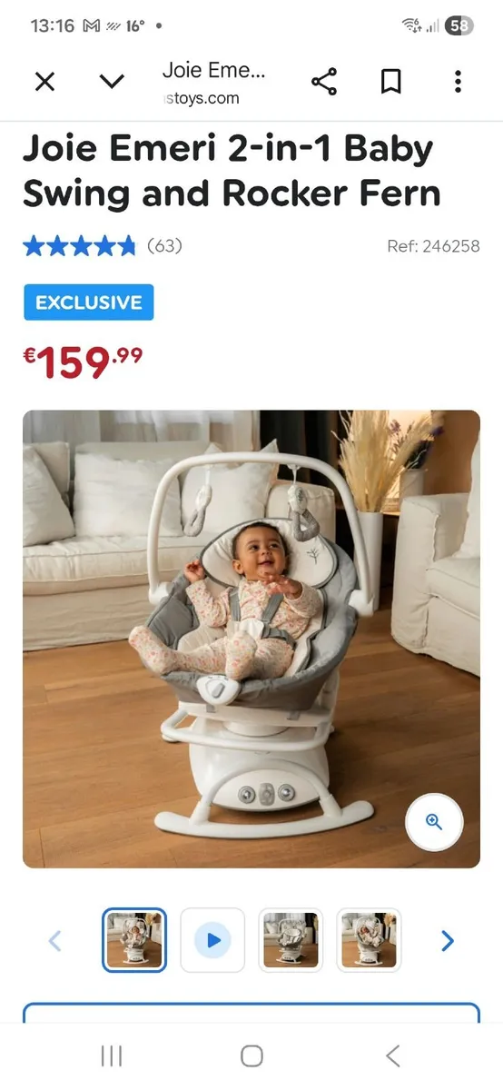 Joie Emeri 2-in-1 Baby Swing and Rocker Fern - Image 4