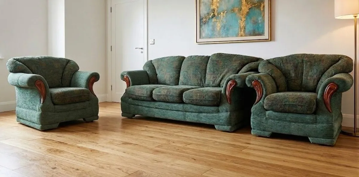 FREE 3-Piece Living Room Set – Sofa & 2 Armchairs
